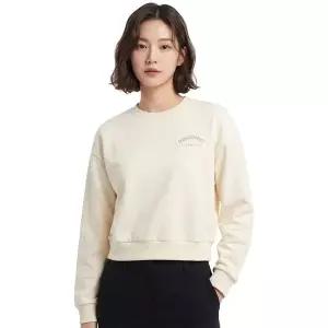 [보리보리/디스커버리]디스커버리 여성 크롭 트레이닝 맨투맨 티셔츠 DWTR42041-LYS
