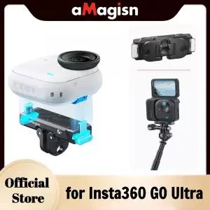 aMagisn 퀵 릴리즈 마운트 GOUltra 카메라 및 액션 포드 호환용 접이식 2프롱 금속 마그네틱 어댑터 ta360