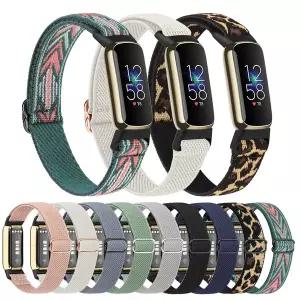 Fitbit Luxe 밴드 용 나일론 탄성 스트랩 팔찌 교체 조절 식 손목 Correa Watchband