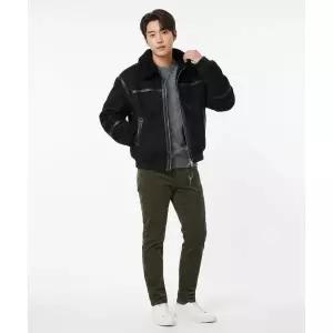 SPERONE 스웨이드 세미 오버 라인 무스탕 맨 (블랙)