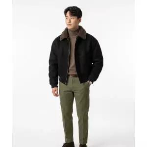 BOWLOW PRODUCT 스웨이드 크롭 무스탕 [다크브라운]