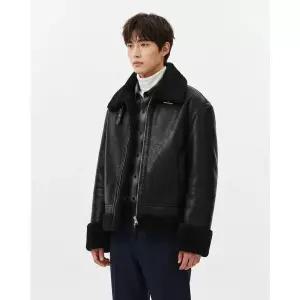 ZIOSONGZIO 에비에이터 시어링 자켓 블랙 ZI6MU701BK