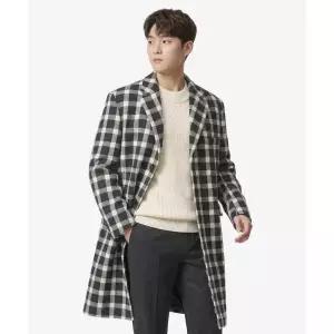 MARNI 체크 롱 울 코트 - 블랙 / TUMU0117U0UTWA02CHN99