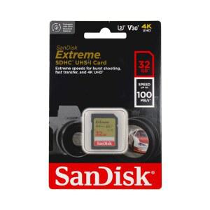 SANDISK 32GB EXTREME SDHC UHS-I 메모리 카드 - 90MB/S C10 U3 V30 4K UHD SD SDSDXVE-032G-GNCIN