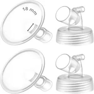 Maymom 스펙트라 S1/S2 펌프용 2피스 와이드 넥 부품 마우스 플랜지 포함 원래 아님 18mm