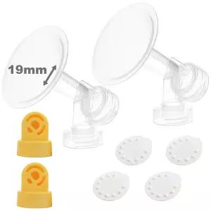 Medela 브레스트펌프와 호환되는 19mm 플랜지가 포함된 네네 서플라이 부품 브레스트실드 밸브 멤브레인