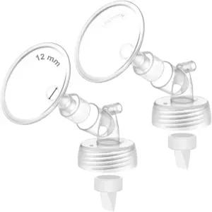 2X 12mm Maymom 2피스 와이드 넥 펌프 부품 Spectra S1 S2 및 2개의 밸브와 호환 마우스 플랜지 포함 원래