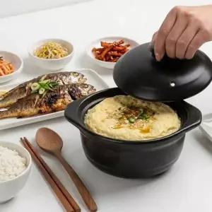 내열 도자기 냄비 1100ml 뚝배기 냄비 오븐 직화 찌개용 계란 소형 오븐용 조리용