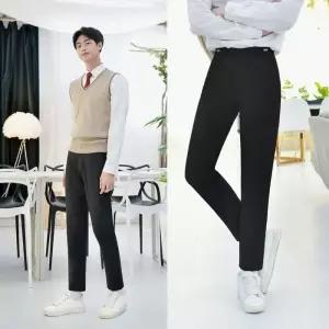 (빅사이즈) 허리조절 미으 블랙 교복바지 고등학교