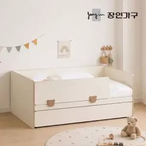 [장인가구]로빈 데이베드 슬라이드 2단침대 프레임SS+가드+낮은본넬+라텍스탑