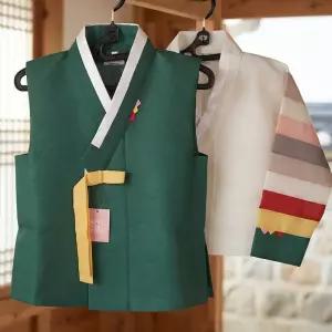 (재고1개) 추석 초등 남아 한복 상의만(색동저고리+조끼) 8호