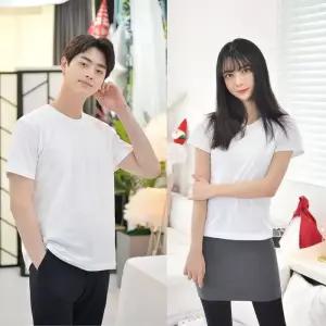 GBM 남녀공용 화이트 기본 티셔츠 3장 로 교복 남자