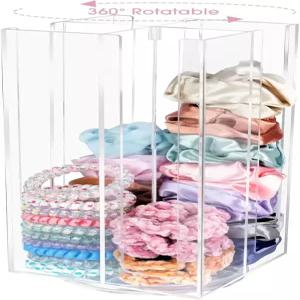 OAOLEER 아크릴 스크런치 홀더 정리함 헤어 타이 디스플레이 스탠드 4단 액세서리 팔찌 뱅글 시계 Type-A