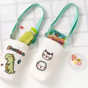DIY 만들기 초등학생 물통 가방 귀여운 캐릭터 크로스 보틀 파우치 가벼운 에코백 물병 간식 텀블러 가방