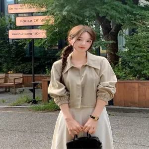 (휘뚤마뚤코디/낙낙한나그랑핏/롱비율템) 듀비아 카라넥 나그랑 크롭 가을점퍼 jp729