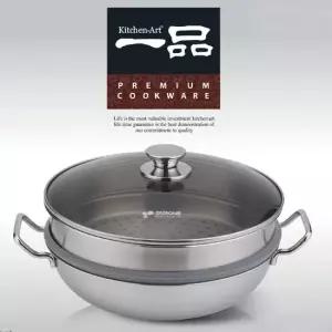키친아트 일품(一品) 3-PLY 인덕션 2단찜파티웍30CM