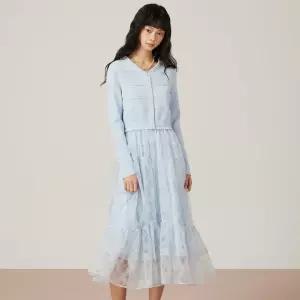 듀엘 진주 비딩 스칼럽 라인 니트 블록 원피스 D254MSE038 D254MSE038-IT 1177850