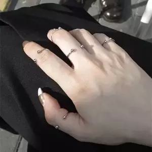 피어싱 레이어드 반지 오픈링 애끼 엄지 검지 여성 여자 오픈 우정 커플 반 피어싱