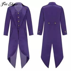 할로윈 파티 중세 르네상스 빅아 해적 파이어 프레 의상 두 조각 Steamnk Jaet Tailcoat