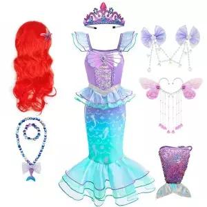 할로윈 의상 인어 드레스 프릴 쉘 Fishtail Fros Ariel 판타지 럭셔리 공주 가운 멋진 요정