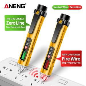 ANENG VC1010 스마트 디지털 전압 테스터 펜 HD LCD 디스플레이 비접촉 유도 12-1000V 전류 센서 브레이크
