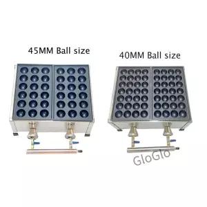 상업용 가스 타코야키 기계 40MM 볼 2단 그릴 문어볼 제조기 (주방용) 의 길거리 음식