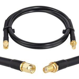 XRDS -RF 3FT SMA 수컷 TO 암컷 동축 연장 케이블 50옴 KMR240 저손실 3G / 4G 5G LTE ADS-B WIFI RF HAM RADIO용 커넥터 포함 (TV용 아님)