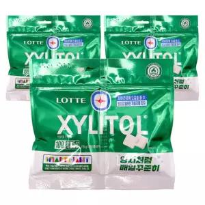 롯데 자일리톨 껌 오리지날 115g 리필 x 3개 사무실 운전 장거리 외출