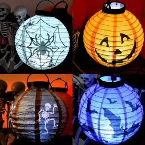 할로윈 램프 종이등 할로윈파티 LED 장식등 호박 마녀 qFX22Dyc
