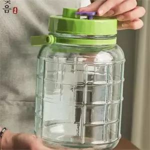유리 발효 용기 숙성용 과실주 대용량 효소 담금 병 가정용 담금통 주방 효소통 다용도 담금주 매실청