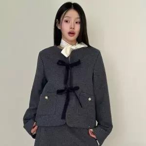 [하프클럽/아이우먼]아이우먼 커먼노카라왕리본자켓 LTT485M412 빅사이즈