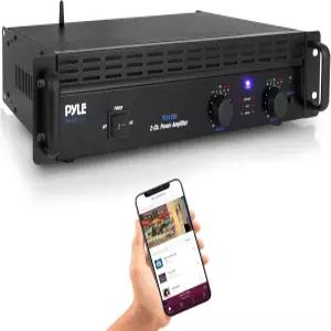 Pyle 프로페셔널 오디오 블루투스 파워 앰프 - 2채널 랙 마운트 브리지 가능 LED 표시등 충격 방지 바인딩