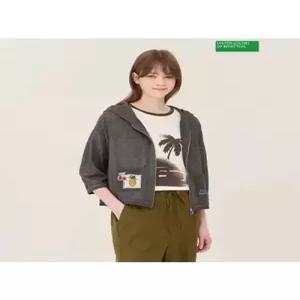 베네통 메쉬 자카드 크롭 니트 가디건 BAKCA5631