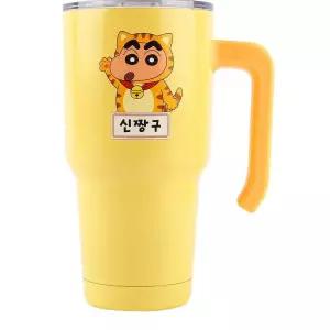 대용량 핸디 스텐 텀블러 880ml-냥냥 유아컵 휴대용물병 아동식기 t-WFGWT1J 소풍물병 빨대물통
