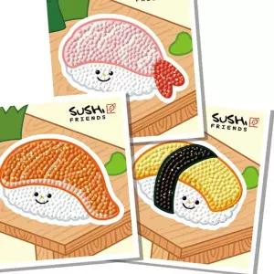 스시 프렌즈 3종 스티커 보석십자수 x-WD0D2FA 비즈십자수 페인팅