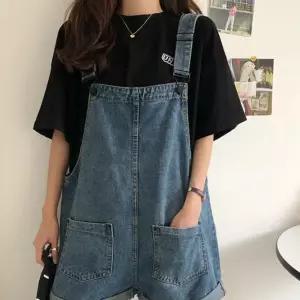 데님멜빵반바지 중청 와이드핏 귀염 코디 x-WA0AE26 여사친룩 청바지