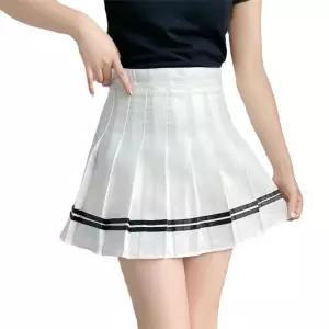 이플 테니스 스커트 체크 미니 치마 골프 속바지 x-WFM9ZPM 화이트 블랙