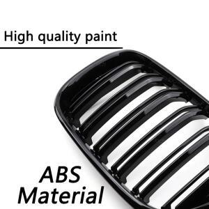 1쌍의 자동차 광택/매트 블랙 앞 범퍼 더블 2 슬랫  그릴 BMW F15 F16 X5 X6 F85 F86 2014-2017