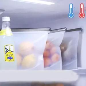 실리콘 지퍼백 저장팩 1000ML [정품 진공 스탠드 스탠딩지퍼백 육수 보관팩]