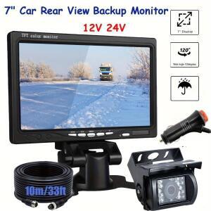Tft LCD 모니터 4핀 18 IR LED 나이트 비전 백업 주차 후방 보기 CCD 카메라 System12-24V RV 트럭 트레일
