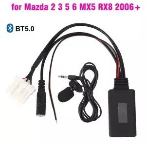차량용 블루투스 AUX 어댑터 무선 라디오 스테레오 마이크 마즈다 2 3 5 6 MX5 RX8 CX7 2006 2007 + 오디오