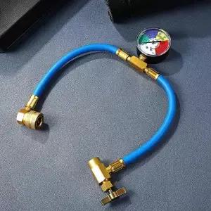 자동차 AC 에어컨 R134A 압력 게이지가있는 냉매 충전 측정 호스 키트 Reparing Tool