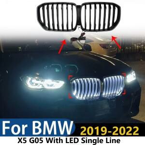 BMW X5 G05 2019-2022 프론트 범퍼 그릴 스타일링 레이싱 LED 싱글 라인 자동차 액세서리 개조 외장 튜닝