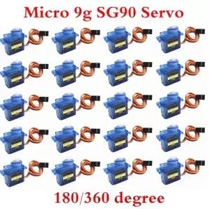2/5/10/20pcs SG90 서보 모터 마이크로 9g 180 360 학위 마운트 키트 메탈 기어 프로 RC 자동차 장난감