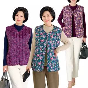 [로즈맘][엄마옷 로즈맘] 진온꽃누빔패딩조끼