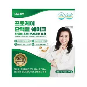 락티브 프로케어 단백질 쉐이크 산양유 초유 분리대두 유청 304g