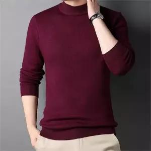 남성 가을 니트 부드러운 캐주얼 데일리 남성 반폴라 니트 이너 겨울 간절기 베이직 티셔츠 라운드 오피스