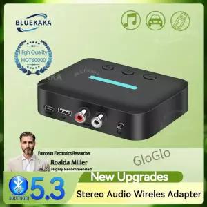 새로운 업그레이드 USB Bluetooth 5.3 오디오 수신기 어댑터 무선 스테레오 음악 3.5MM AUX R/L RCA 지원