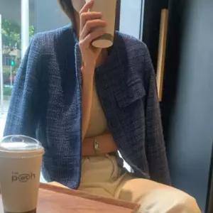 노카라 트위드 크롭 자켓 여성 겨울 데일리 의류 봄옷 여름 가을 데이트룩