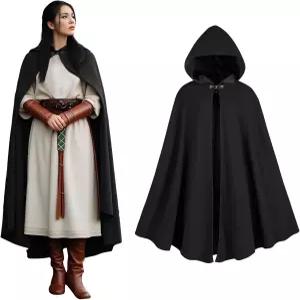 QPAXUCR 르네상스 망토 여성용 할로윈 파티용 중세 후드